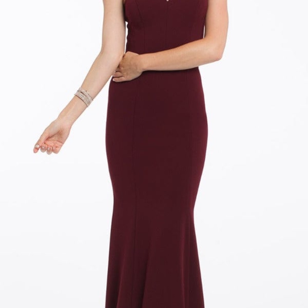 Elegant Burgundy Evening Gown